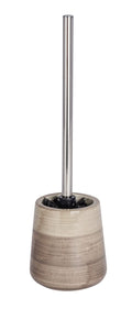 WENKO Pottery Ceramic Toilet Brush and Holder – Sand-Beige Bathroom Set
