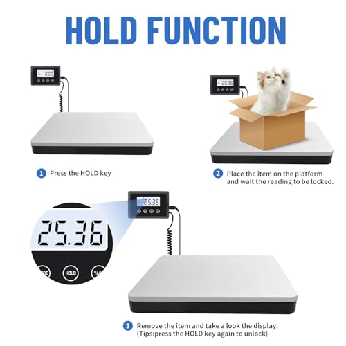 UNIWEIGH 440lb Digital Shipping Scale – Stainless Steel Postal Scale