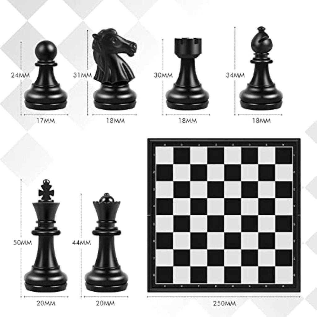 Peradix Magnetic Travel Chess Set | Portable Folding Board Game for Kids