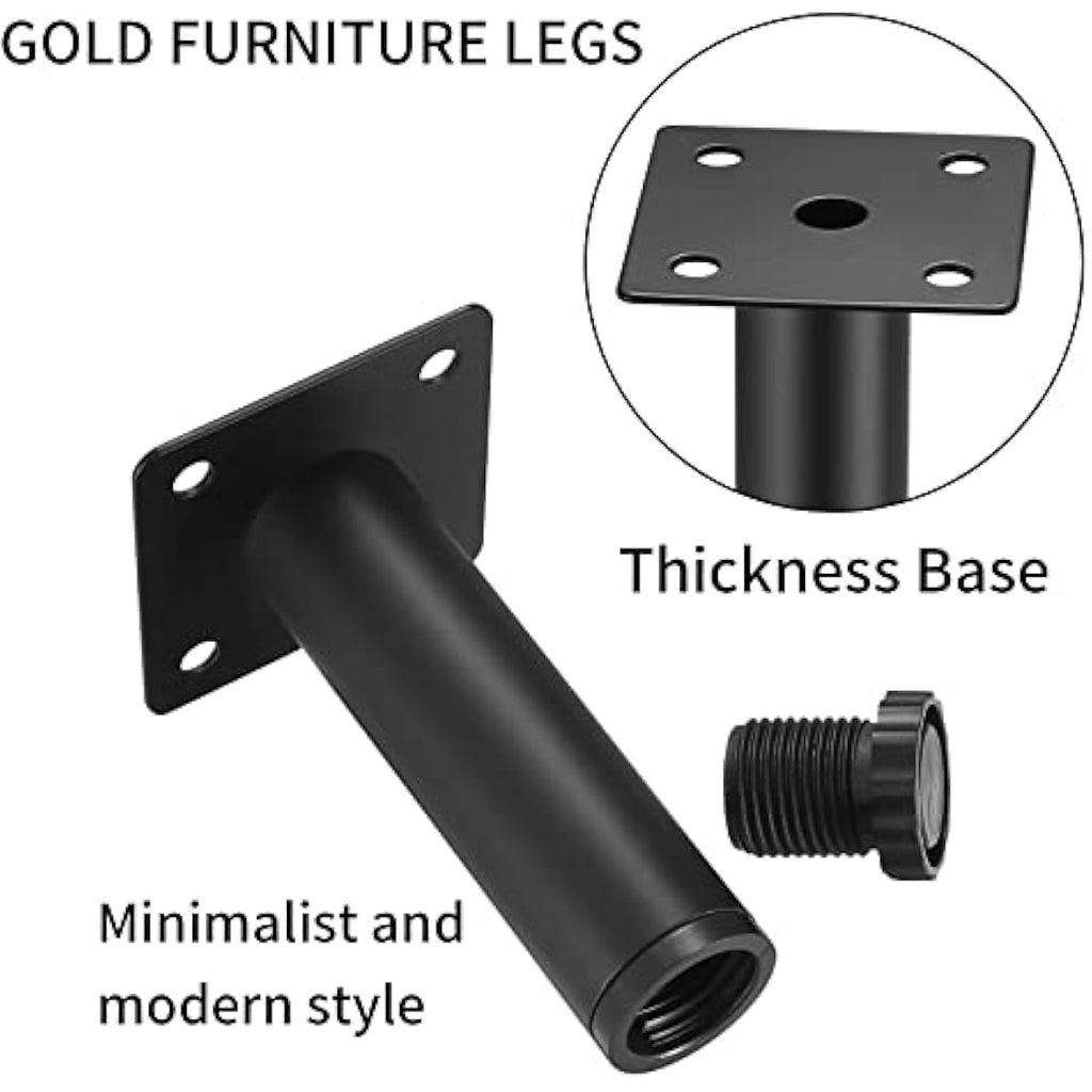 4 Pcs Adjustable Metal Furniture Legs – 5.9" Sofa Feet