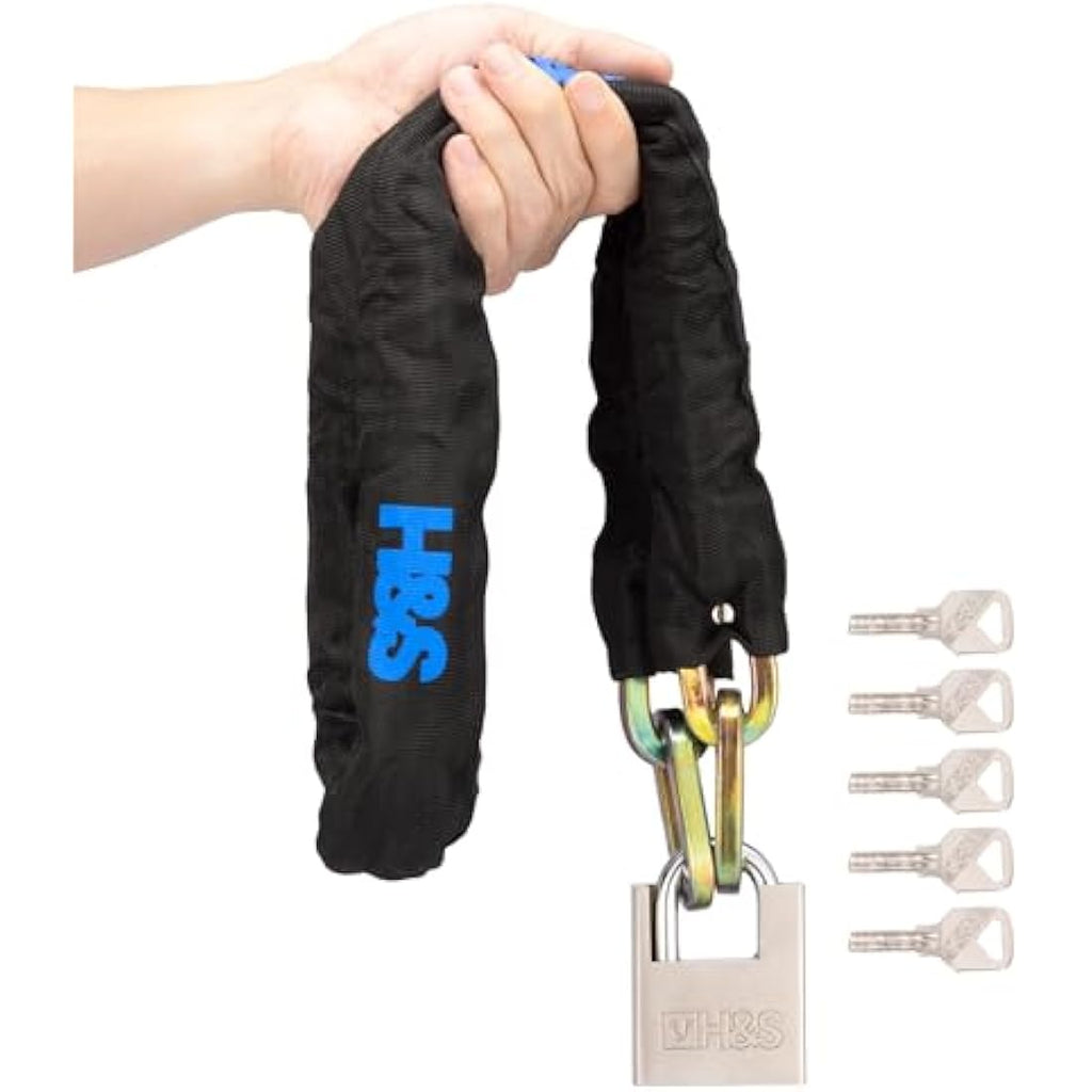 H&S Heavy Duty Motorbike Lock – 10mm x 1.2m Hardened Steel Security Chain