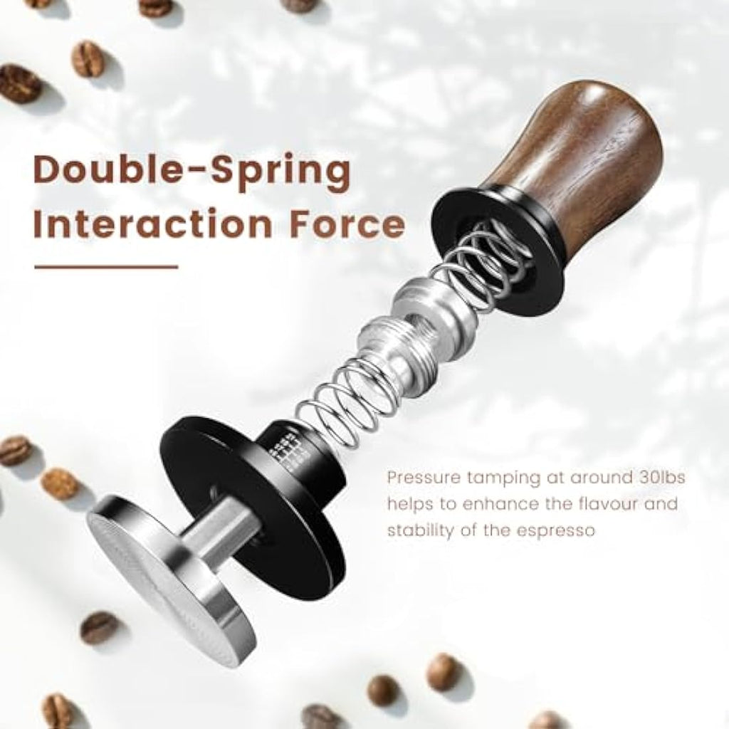 NOTSEK 54mm Calibrated Espresso Tamper – 30lb Spring Loaded Ripple Base