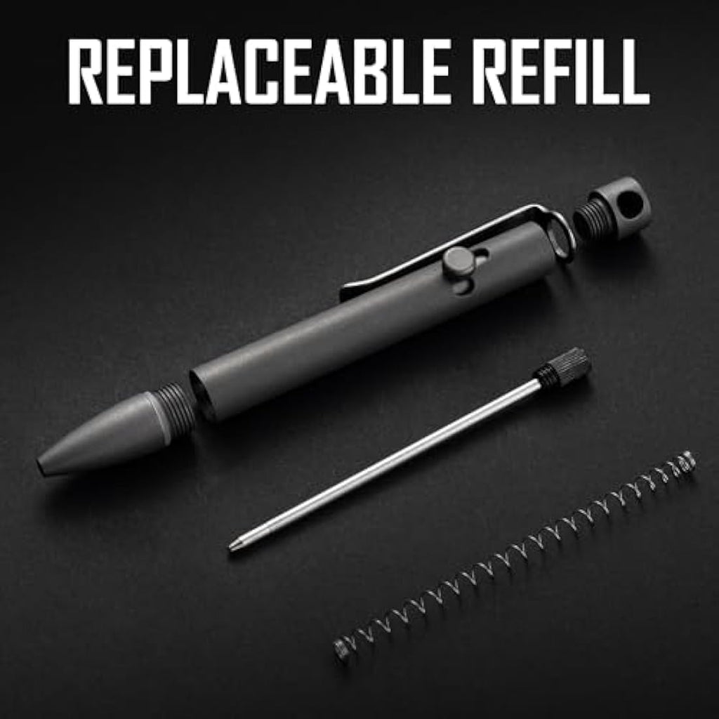 KeyUnity Titanium Alloy Retractable Ballpoint EDC Pocket Pen – Stonewashed