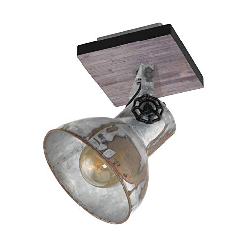 Eglo Barnstaple Industrial Ceiling Lamp | Zinc Steel Vintage Spotlight