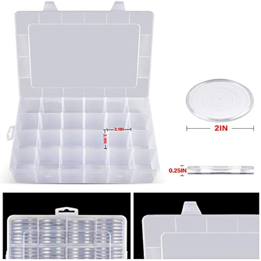 Jolof Store 168 Piece Coin Capsules with Foam Gaskets and Storage Box