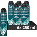 Sure Men Sensitive Anti-Perspirant Deodorant Spray - 6 x 250ml