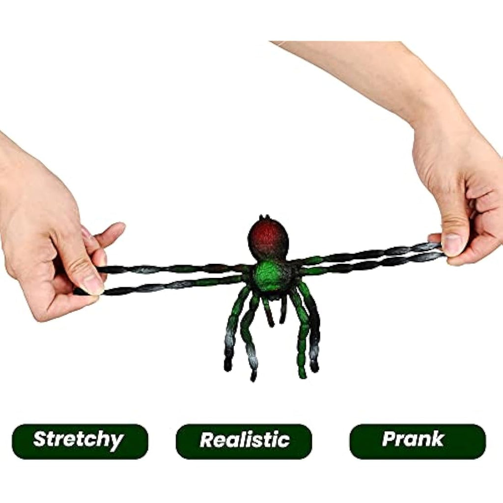 BOHS Stretchy Spider Toy – Realistic Rubber Squishy Prank Bug for Halloween