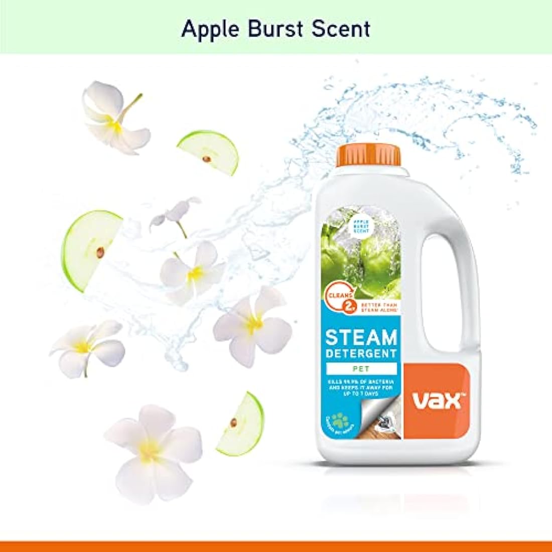 Vax Pet Steam Cleaner Detergent – Apple Burst Hard Floor Solution 1L