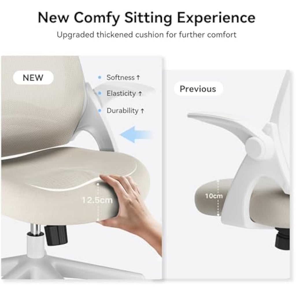 Hbada Ergonomic Office Chair – Mesh Swivel Chair with Flip-Up Arms