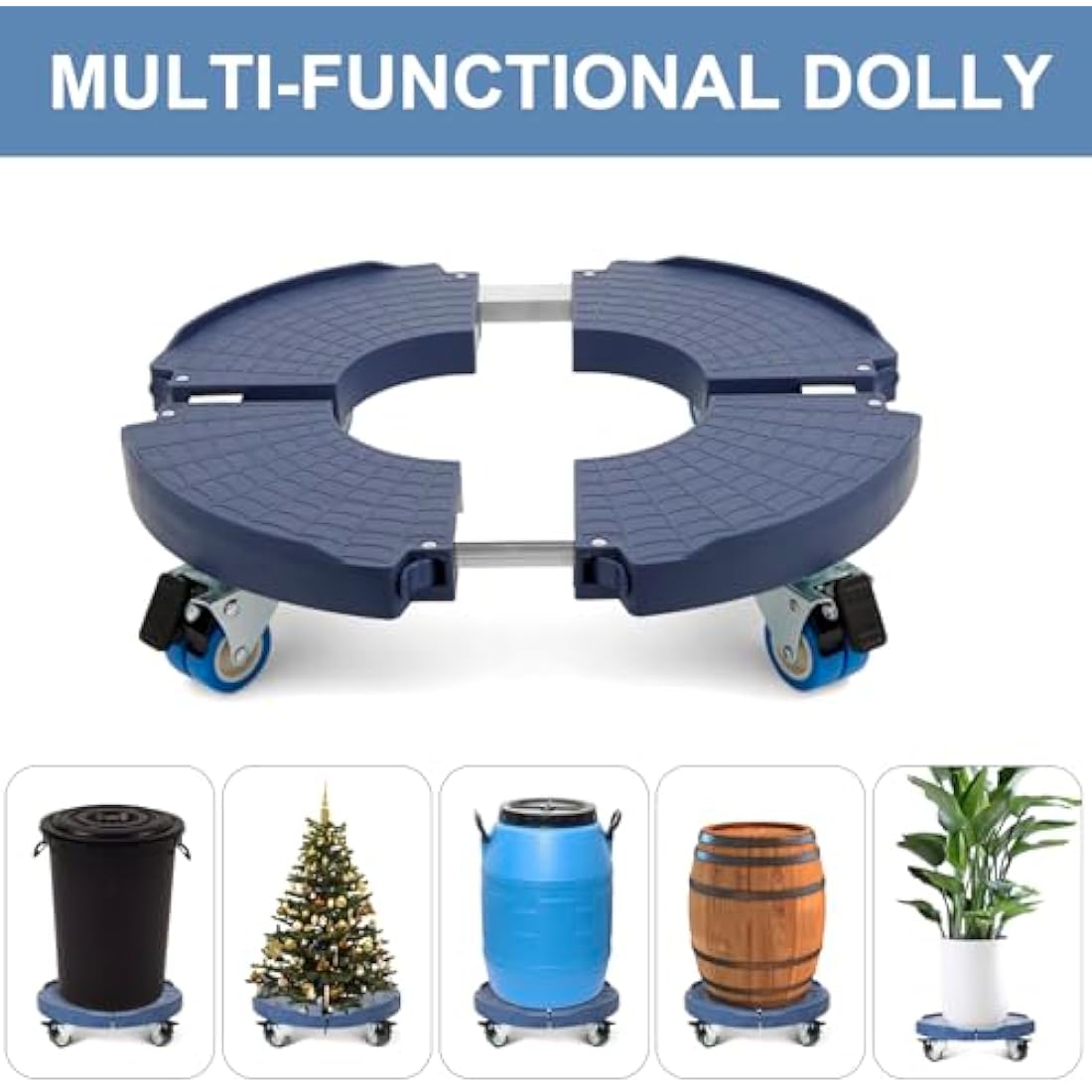 WEIBIDA Heavy Duty Plant Caddy with Wheels | Adjustable 15-21 Inch Dolly