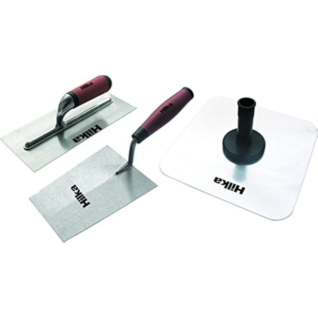 Hilka 3-Piece Plasterers Set – Alloy Steel Hawk and Trowel Kit