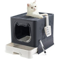 Pawsayes Foldable Cat Litter Box with Lid | Top Entry Tray for Kittens