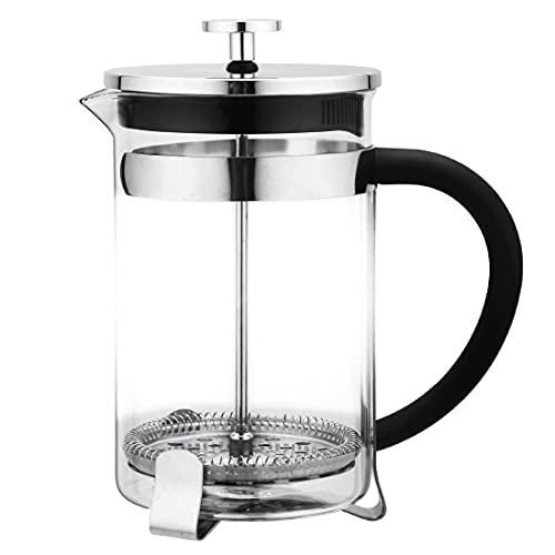 Olympia Stainless Steel French Press Cafetiere - 12 Cup Glass Coffee Maker