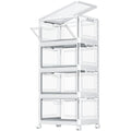 TidyTrove 4-Tier Stackable Storage Boxes | 23L Foldable Plastic Bins