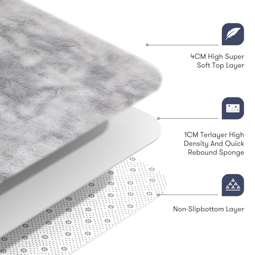 JOJOSEE Grey Area Rug – 160x230cm Soft Fluffy Shaggy Anti-Slip Living Room Mat