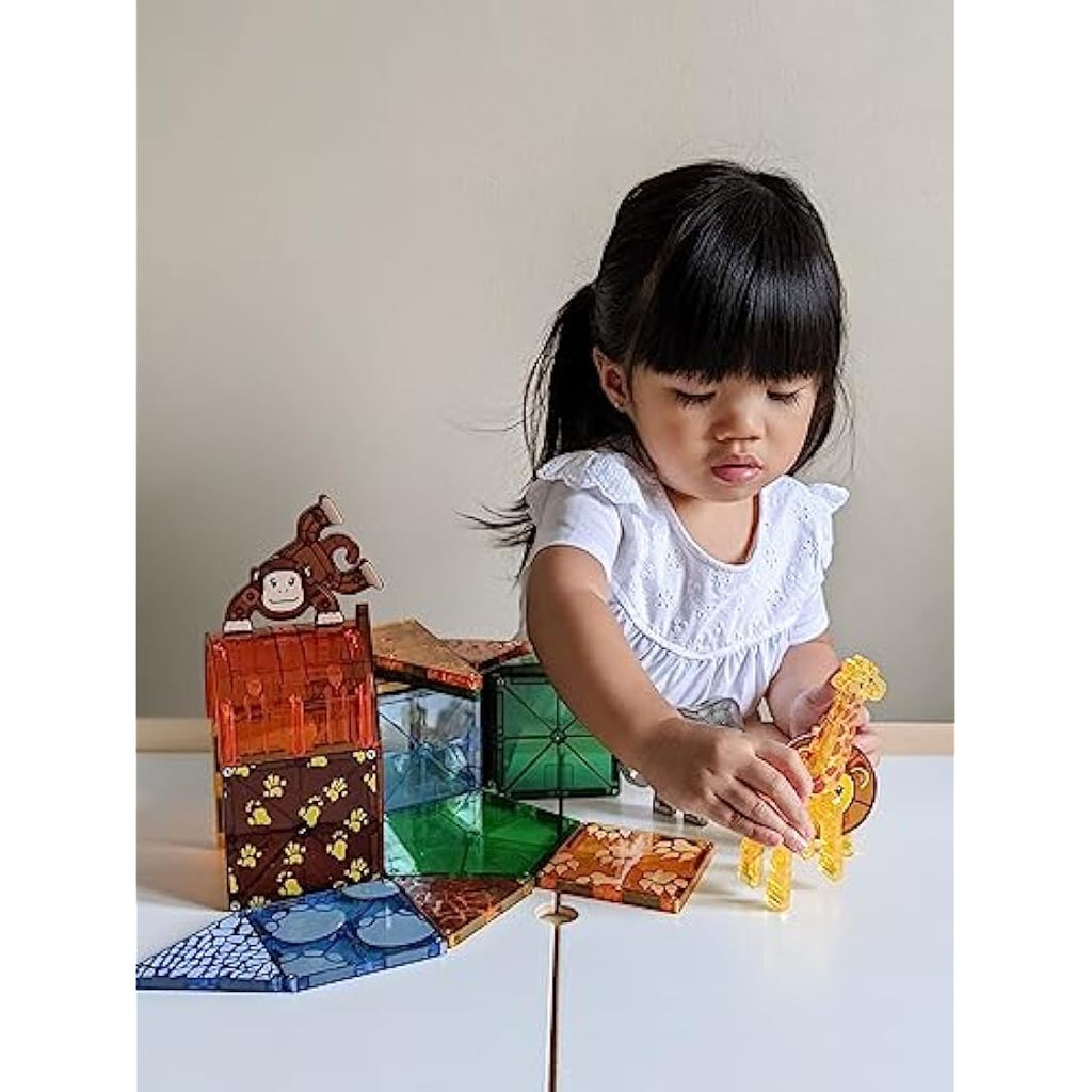 Magna-Tiles Safari Animals 25-Piece Magnetic Building Tiles Set