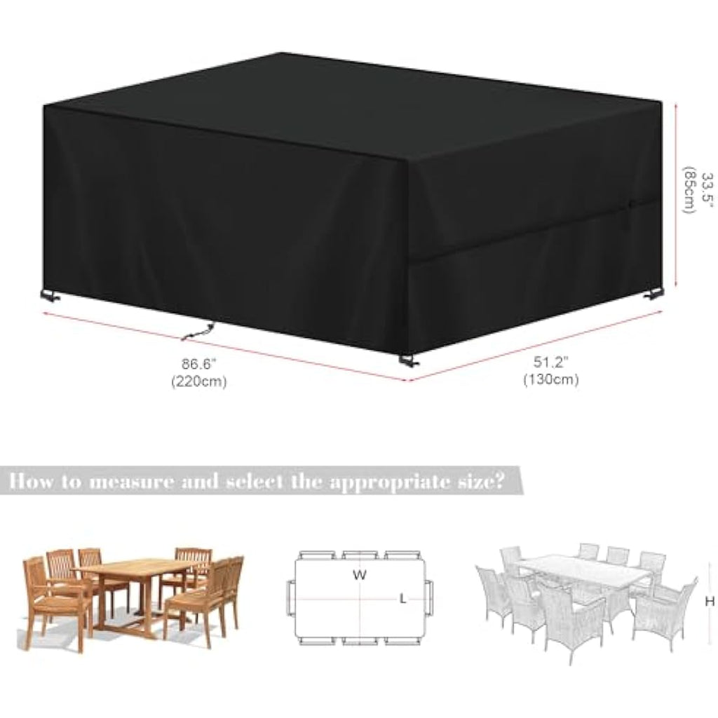 SIMPHAUS Waterproof Garden Furniture Cover | 420D Oxford Fabric | 220x130x85cm
