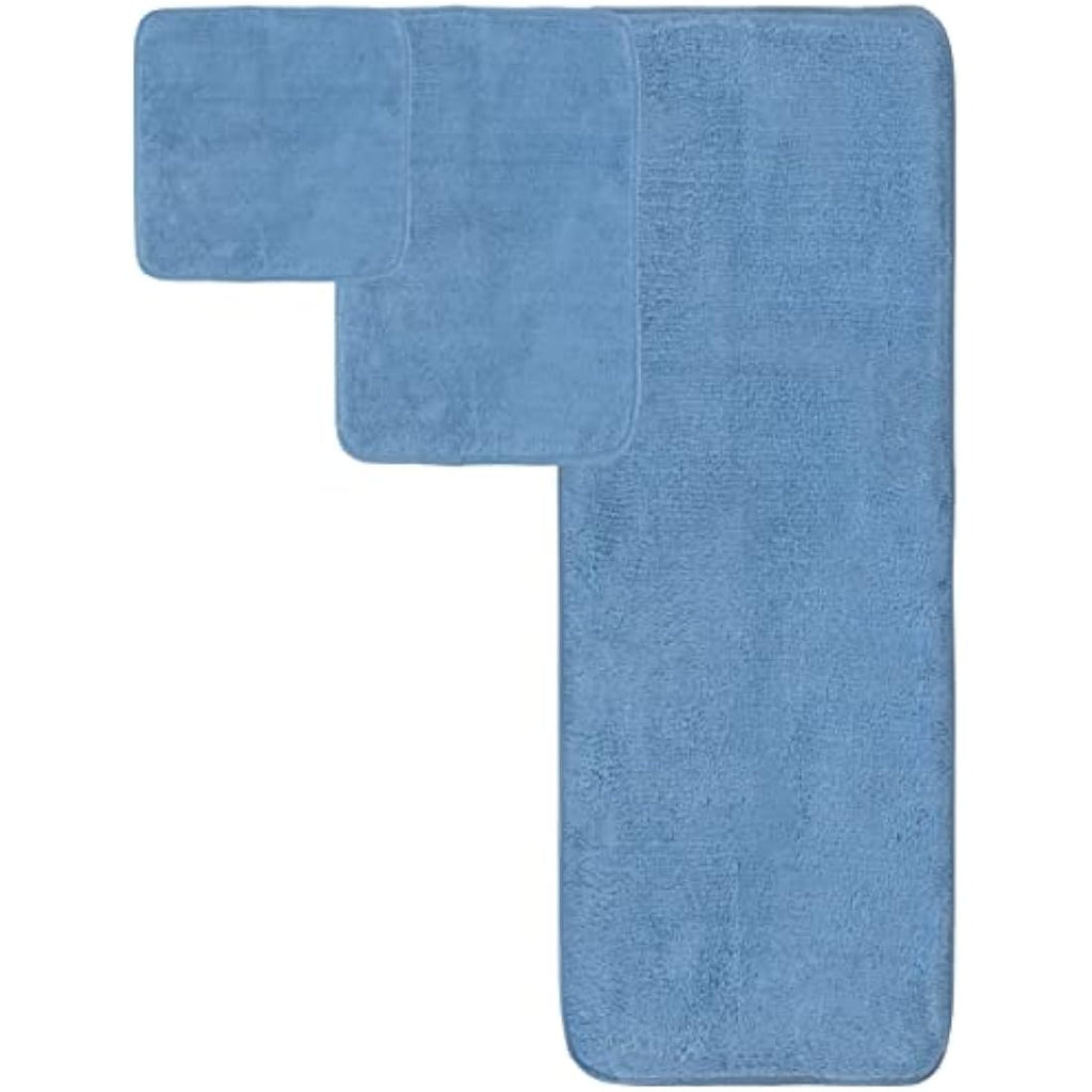 Polyte Plush Microfibre Bath Towel Set – 6 Piece Quick Dry (Blue)