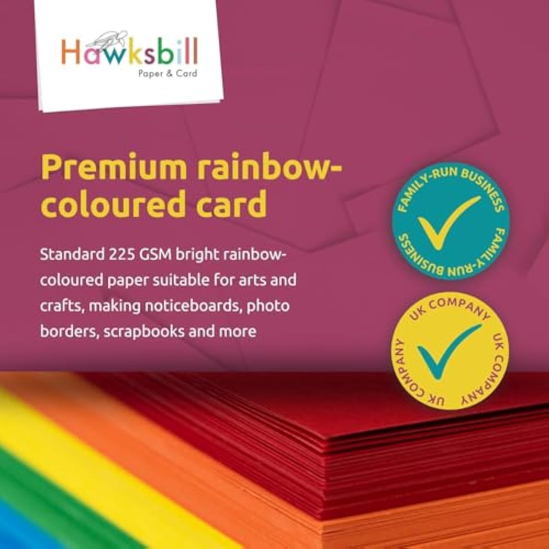 Hawksbill Paper A4 Coloured Card 160GSM – 250 Pack Premium Craft Paper