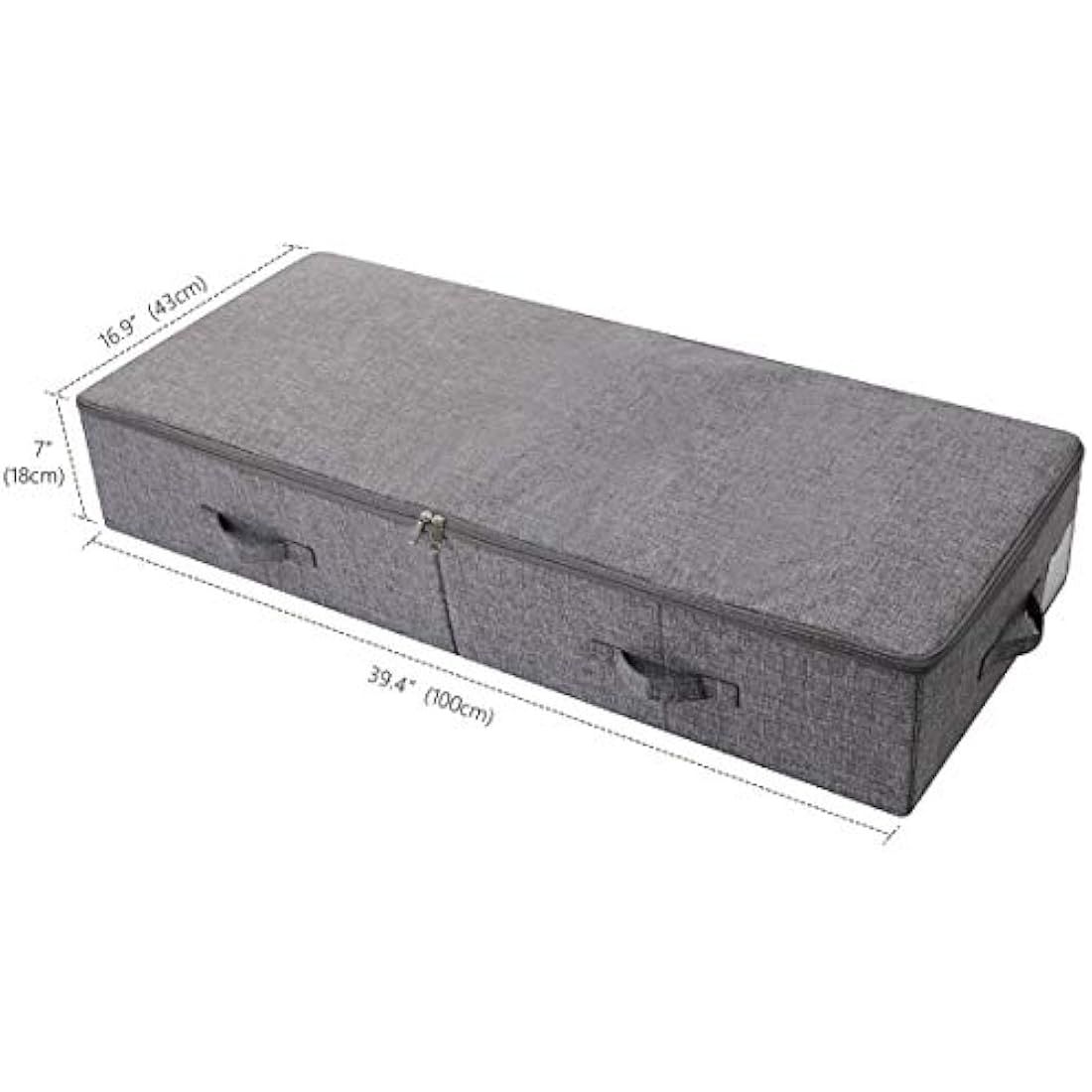 Amonsen Underbed Shoe Storage Organizer with Zip Lid - Dark Gray