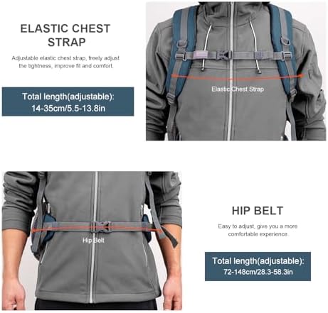MOUNTAINTOP 40L Hiking Backpack | Water Resistant Trekking Rucksack