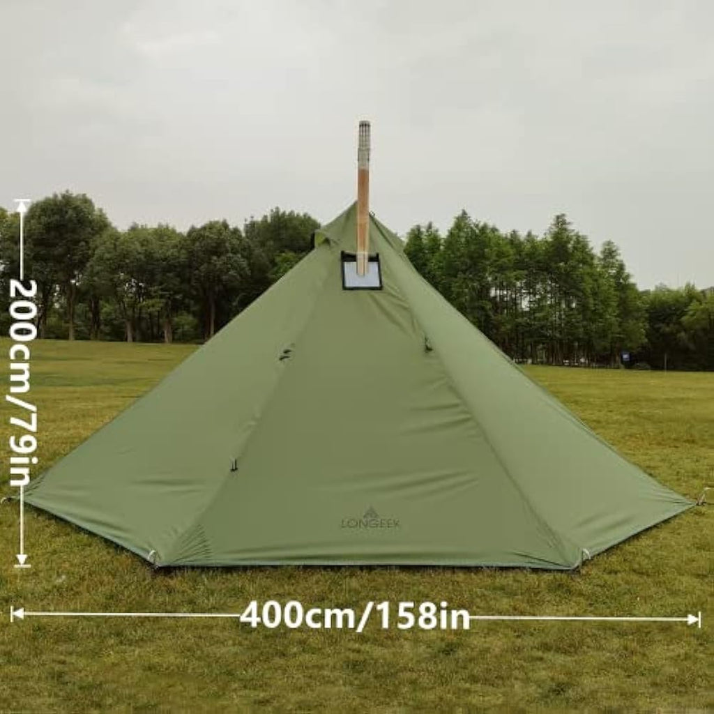 Longeek 4 Person Hot Tipi Tent – 4-Season Waterproof Camping Shelter