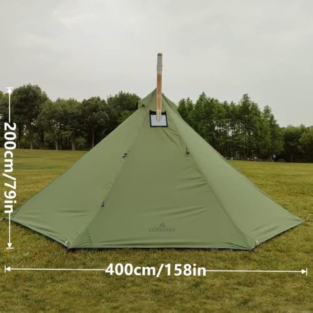 Longeek 4 Person Hot Tipi Tent – 4-Season Waterproof Camping Shelter
