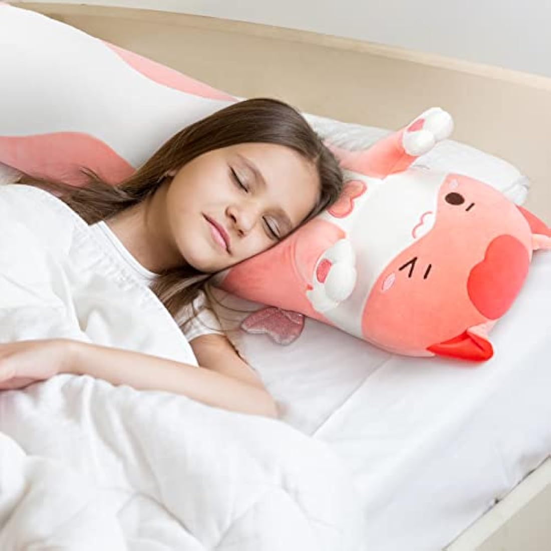 Mewaii 51in Long Cat Plush Body Pillow – Pink Kawaii Stuffed Animal