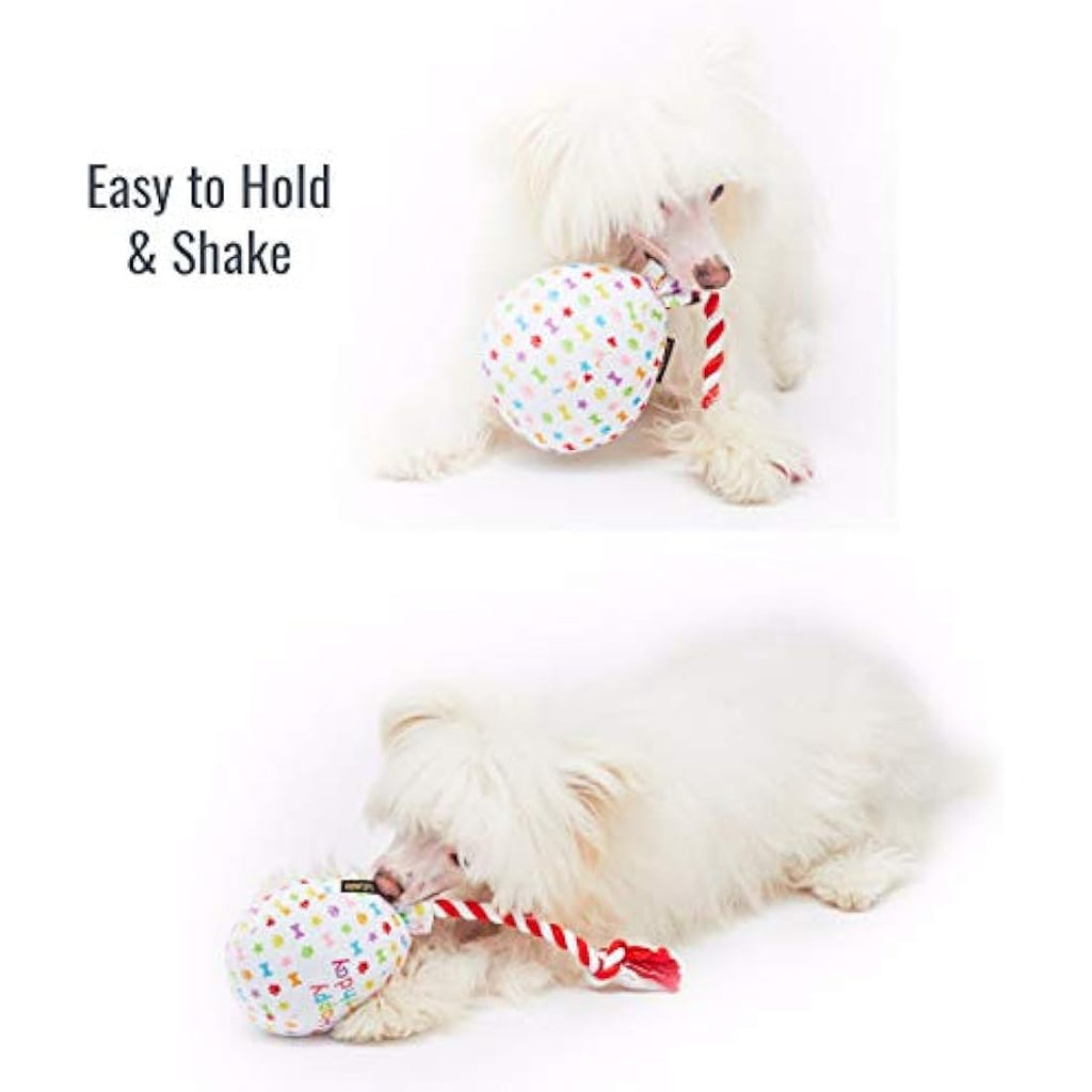 Pet London Birthday Balloon Dog Toy – Rainbow Confetti Plush Gift