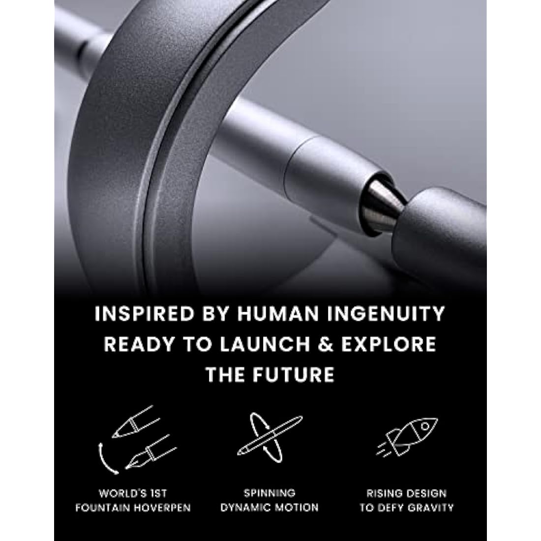 Novium Hoverpen Future Edition 2-in-1 Fountain & Rollerball Pen - Silver