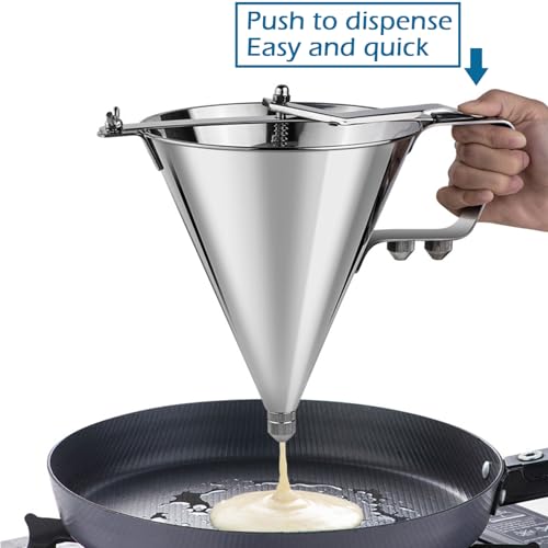 1.8L Stainless Steel Piston Funnel with Stand & 3 Nozzles