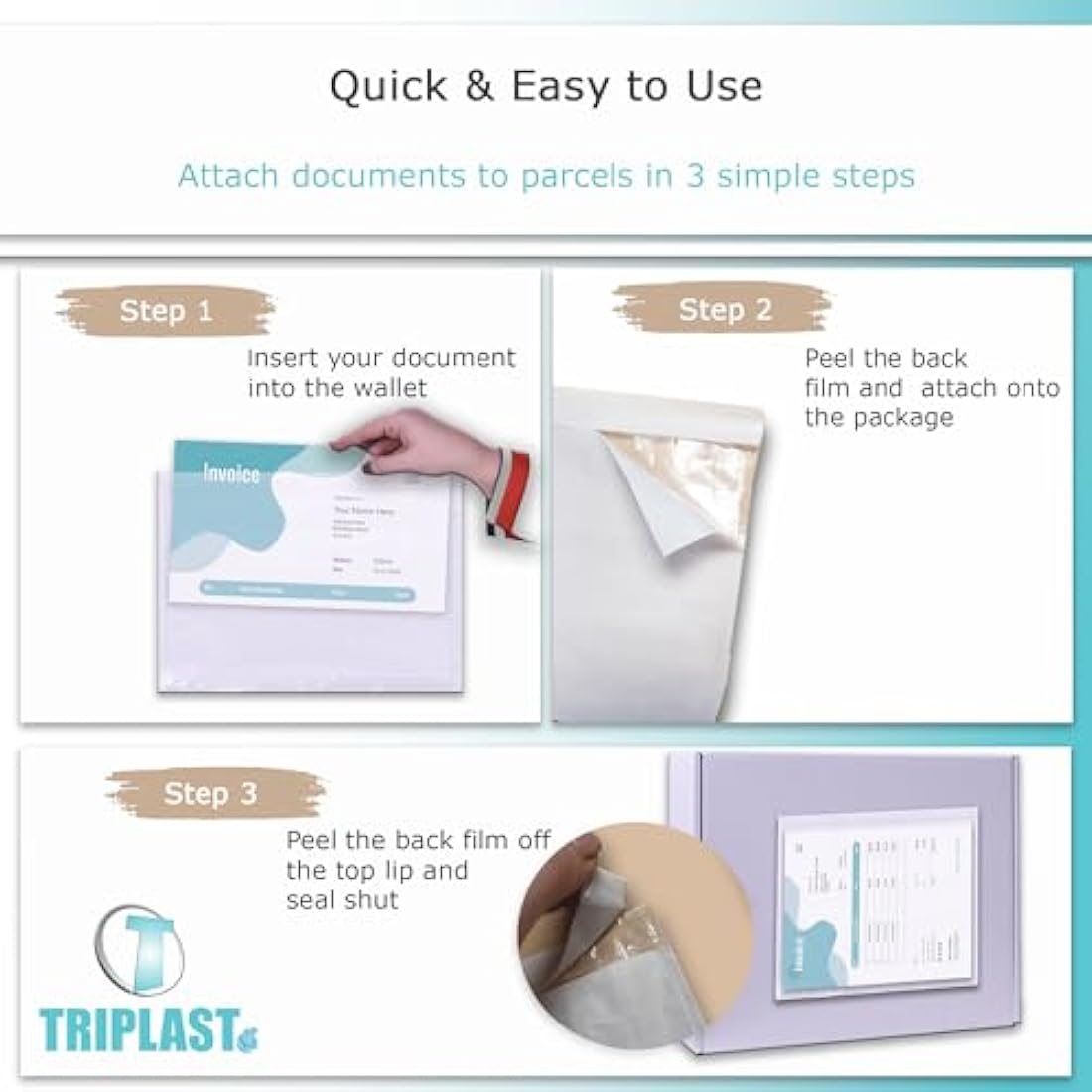 Triplast A6 Plain Document Enclosed Wallets - 500 Pack Clear Envelopes