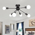 MRHYSWD Sputnik Ceiling Light | 6-Light Black Industrial Modern Lamp