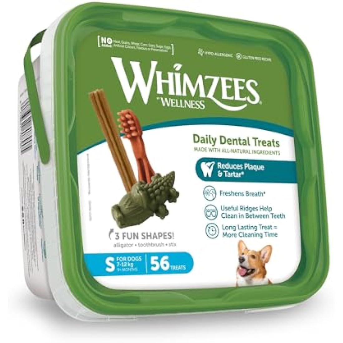 WHIMZEES By Wellness Small Dog Dental Chews | Grain Free, 56 Count