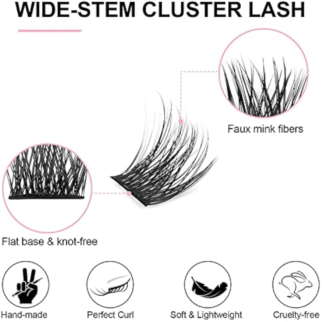 LYMYBETY Cluster Lashes – 144Pcs D Curl 9mm Natural DIY Lash Extensions