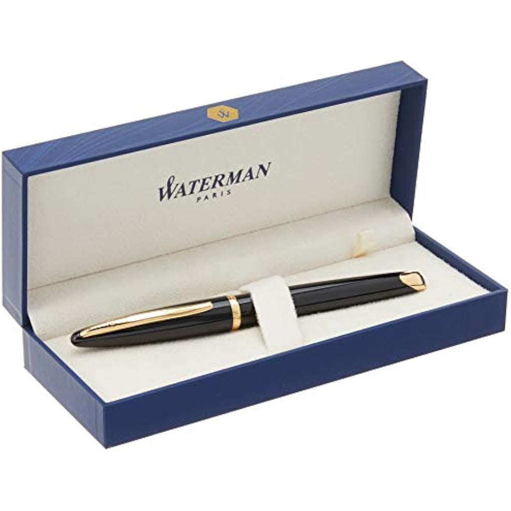 Waterman Carène Fountain Pen – Black Sea with 23k Gold Trim, Fine Nib