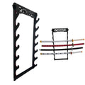7-Tier Velvet Padded Katana Stand - Wall Mount Sword Rack