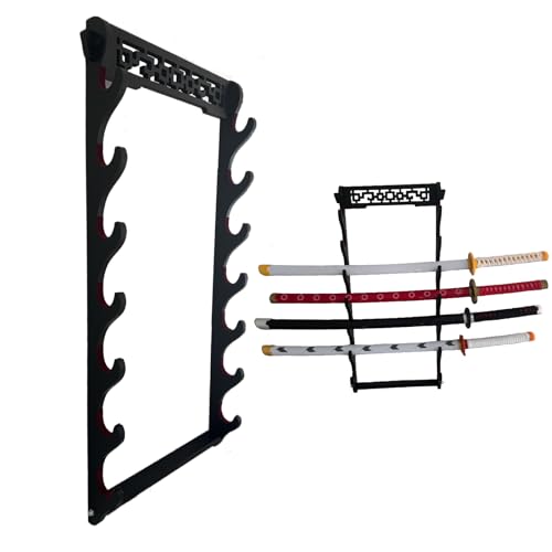 7-Tier Velvet Padded Katana Stand - Wall Mount Sword Rack