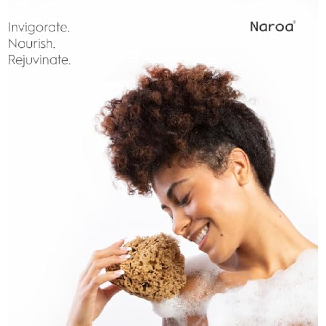 NAROA Natural Honeycomb Sea Sponge – Soft Exfoliating Body Scrubber (Small)