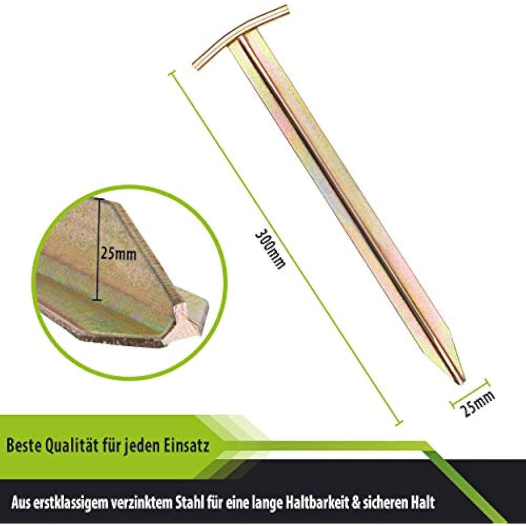 Balinco 12x Zeltheringe 30cm – T-Profil Erdnägel aus verzinktem Stahl
