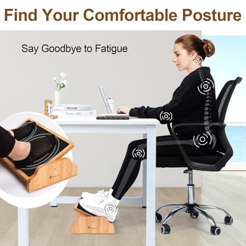 StrongTek Wooden Rocking Foot Rest – Ergonomic Under Desk Stool