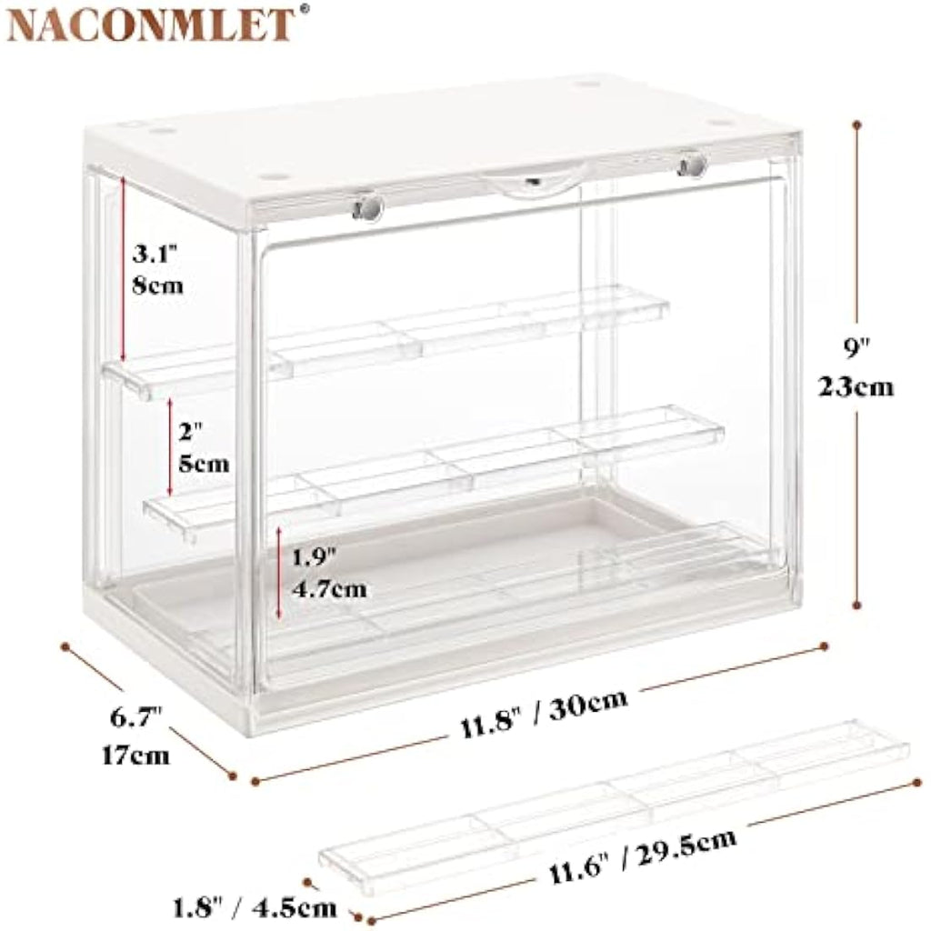3-Tier Acrylic Display Case with LED Light for Figures