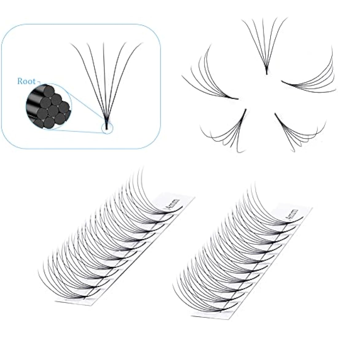Gemerry 5D Premade Fan Eyelash Extensions | 0.07mm D Curl Russian Volume