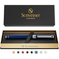 Scriveiner Midnight Blue Rollerball Pen – Luxury Chrome Trim Writing Pen