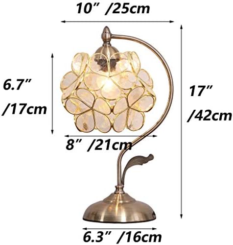 Bieye Tiffany Style Pink Stained Glass Flower Petal Table Lamp | Brass Base