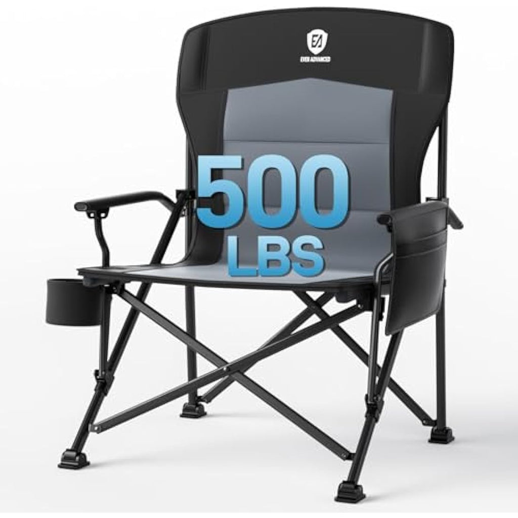 EVER ADVANCED Oversized Camping Chair – Heavy Duty 230kg Folding Seat