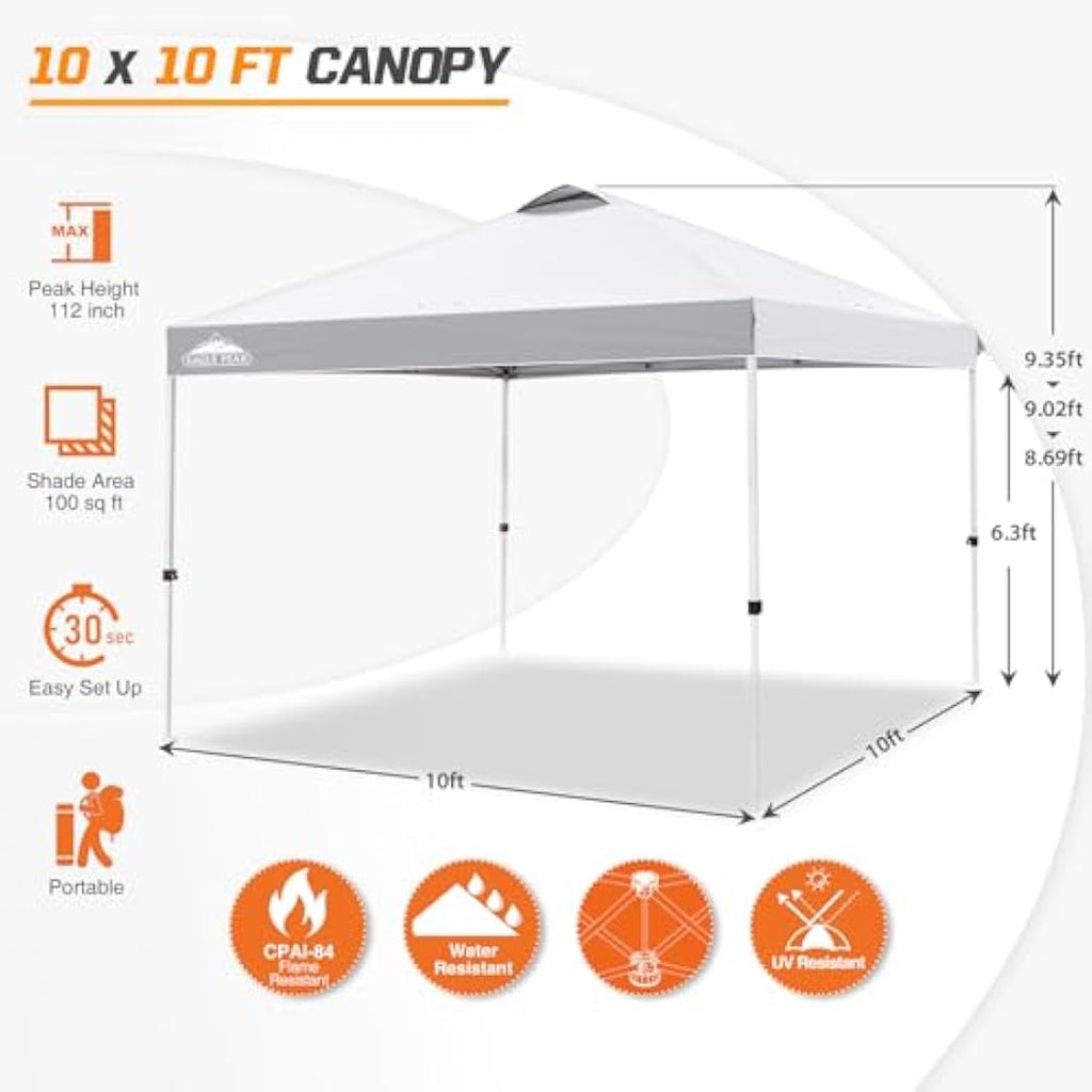 EAGLE PEAK 3m x 3m Pop Up Canopy Tent | Easy Setup UV Protection
