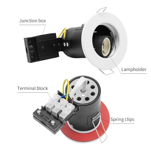 Wondlumi 8-Pack Fire Rated GU10 Downlights – White Recessed Ceiling Lights