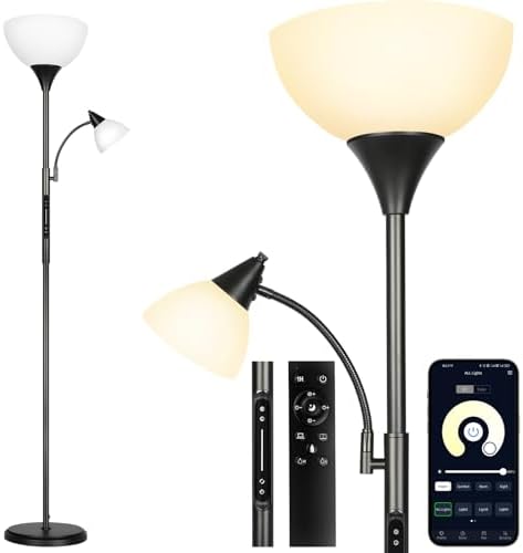OUTON LED Floor Lamp – Dimmable Mother and Child Lamp with Remote & App