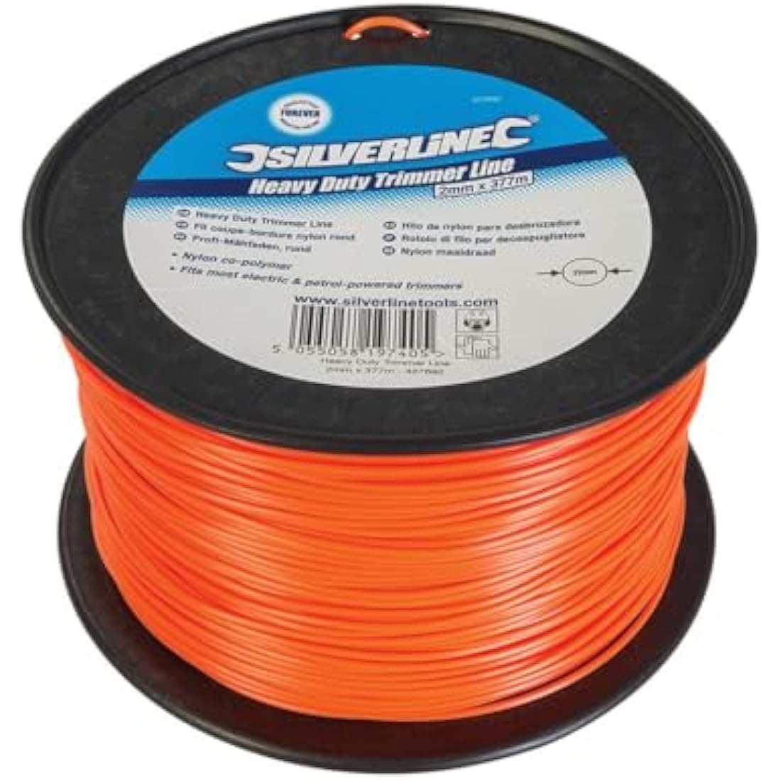 Silverline Heavy Duty Trimmer Line – 2mm x 377m Nylon Cutting Cord